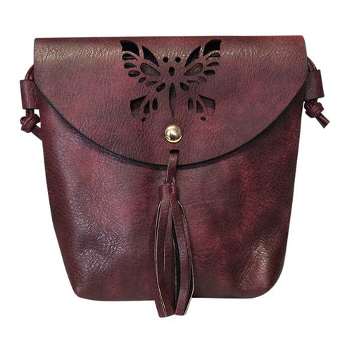 Shoulder butterfly bags red wine