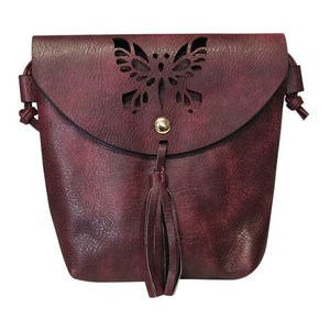 Shoulder butterfly bags red wine