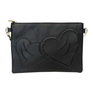 Shoulder bag two-hearts black