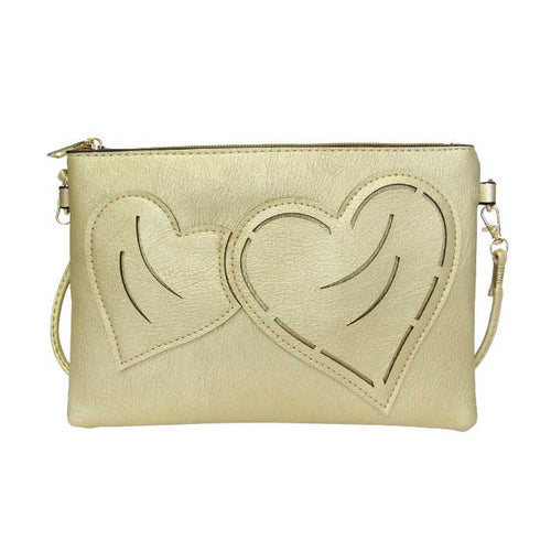 Shoulder bag two-hearts gold