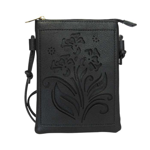 Shoulder bag bouquet black