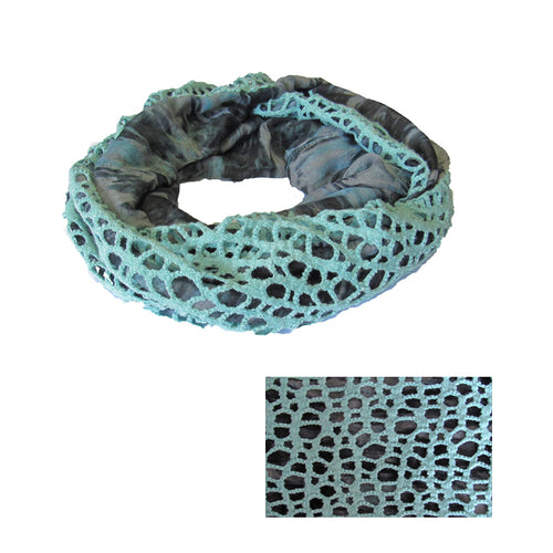 Aqua and silver snood