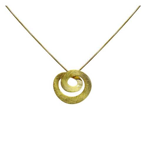 Matt gold infinite circles necklace