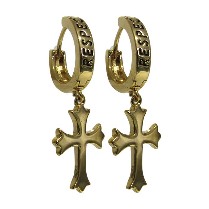 Jax gold cross earrings