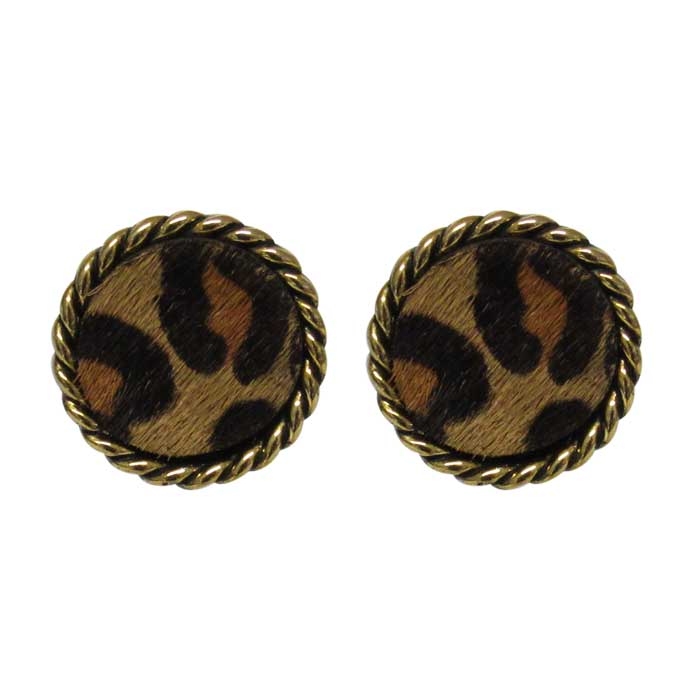 Jax leopard circles earrings
