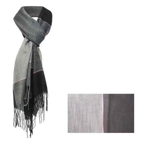 Two-tone silver and black scarf