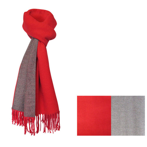 Silk-touch red winter scarf