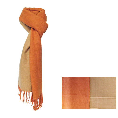 Silk-touch orange winter scarf