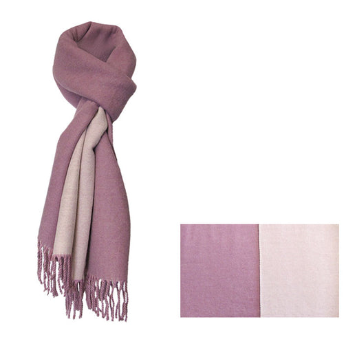 Silk-touch mauve winter scarf