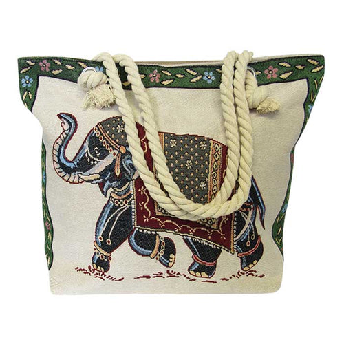 Rope tote bag elephant