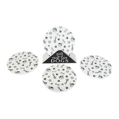 Dog round coasters Set of 4