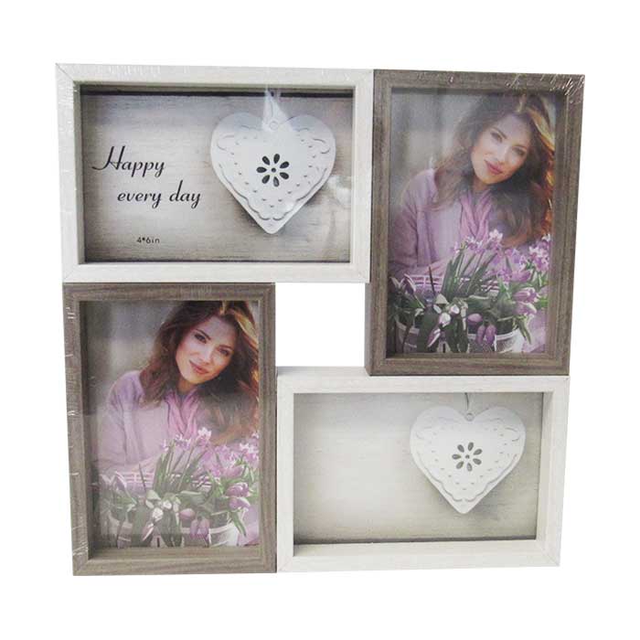 Beech tones four photo frame