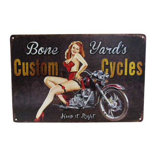 Art tin bone yard bikes