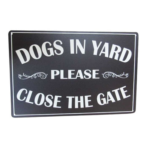 Art tin dog in yard