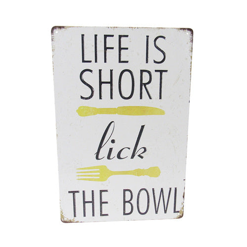 Art tin sign lick the bowl