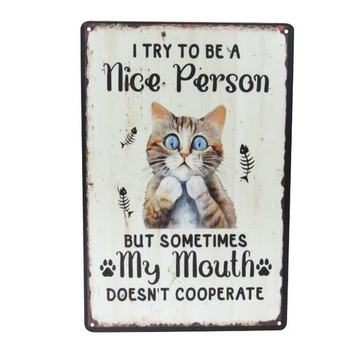 Art tin sign nice mouth