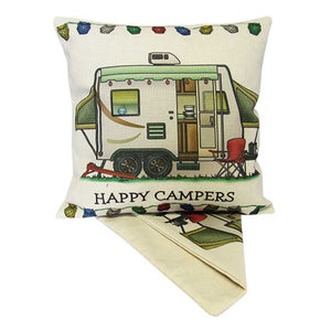 Happy Campers pop-up cushion cover