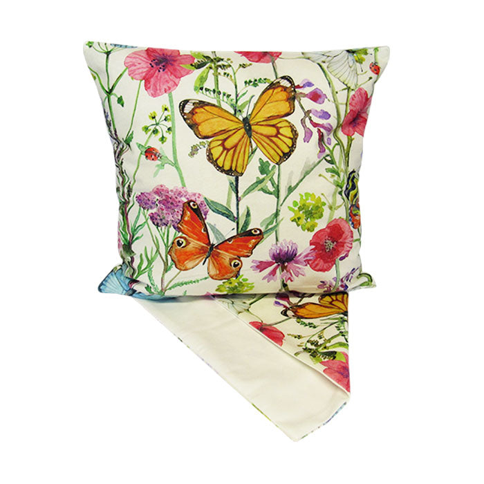 Wildflower and butterfly cushion cover