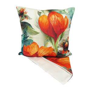 Orange tulip cushion cover