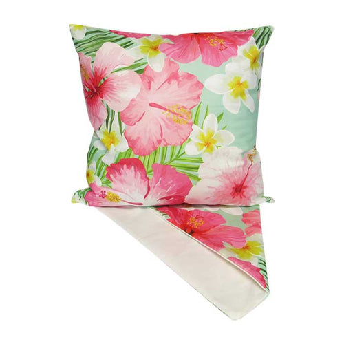 Tropical hibiscus cushion cover