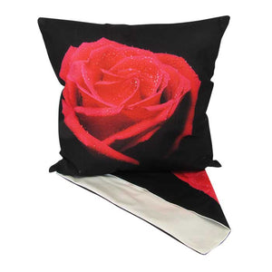Single red rose cushion cover