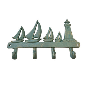 Sailboat green cast iron hanger