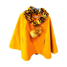 Load image into Gallery viewer, Cape Mustard with Leopard Faux