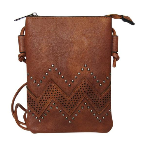 Shoulder bag pearl wave dark tan