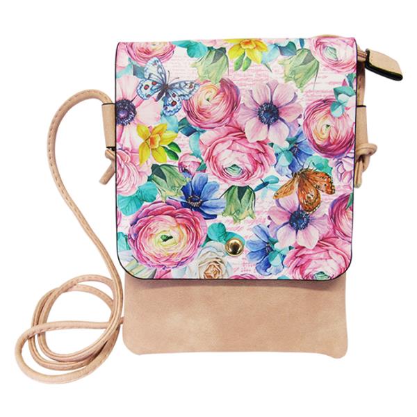 Shoulder bag pastel flowers