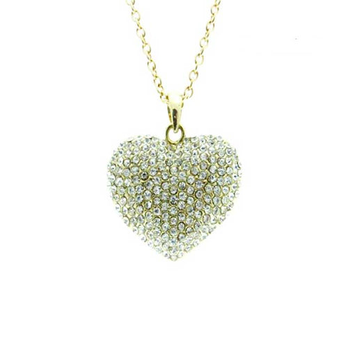 Large diamante heart necklace