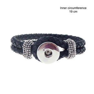 Jewellery Snap black braid bracelet 19 cm