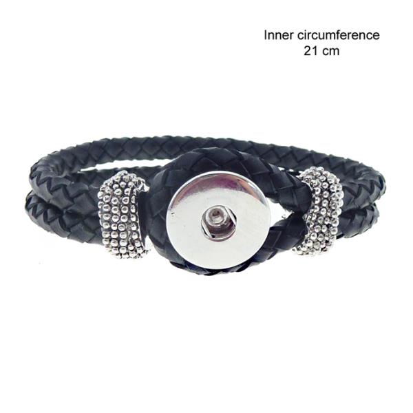 Jewellery Snap black braid bracelet 21 cm
