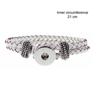 Jewellery Snap white braid bracelet 21 cm