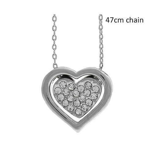 Double heart crystal necklace