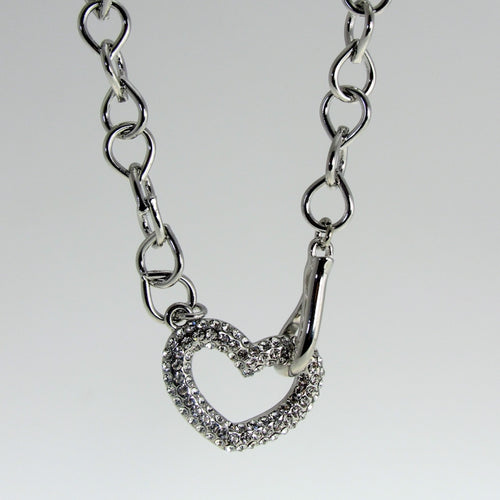 Outline heart with diamantes necklace