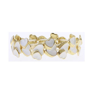 Gold and white hearts bracelet
