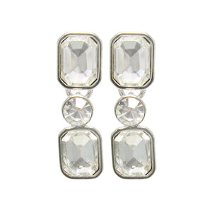 Three drop crystal earrings
