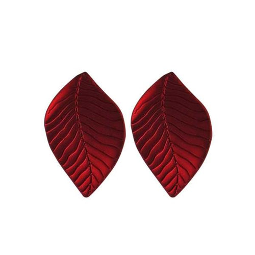 Leaves in red earrings