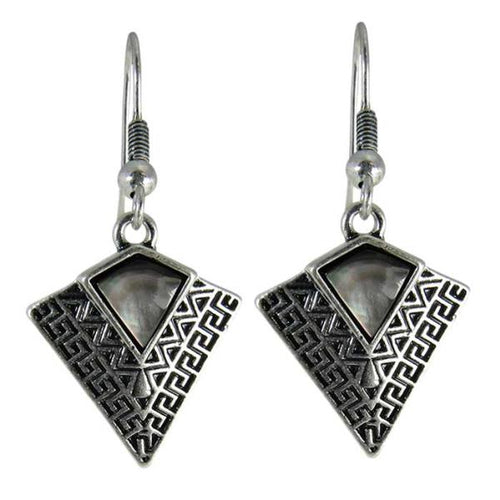 Art deco black shell earrings