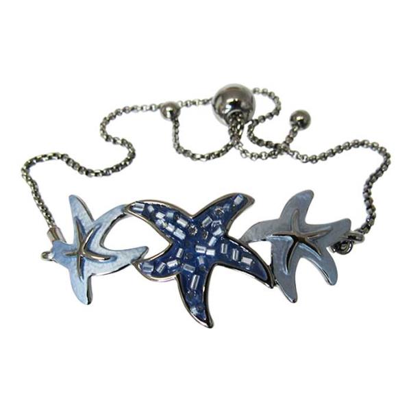 Starfish on gunmetal bracelet