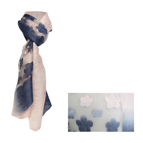 Floral sheer Lavender pink scarf