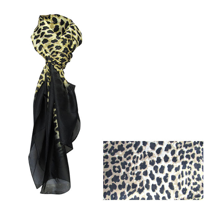 Leopard on black scarf