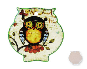 Owl trivet on green