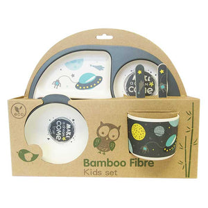 Bamboo plate set for children "space"