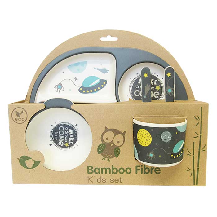 Bamboo plate set for children 