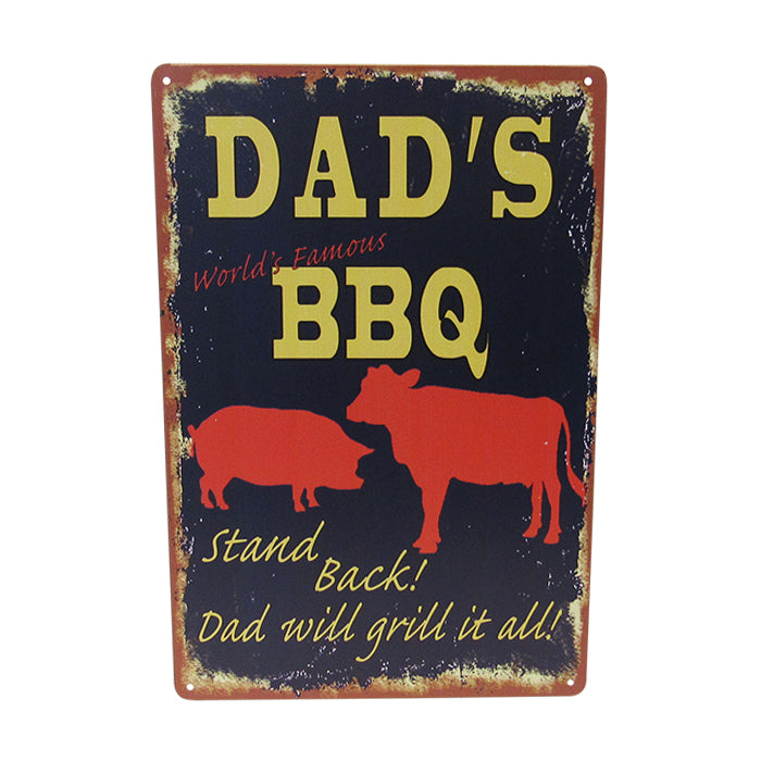 Art tin sign Dad's BBQ