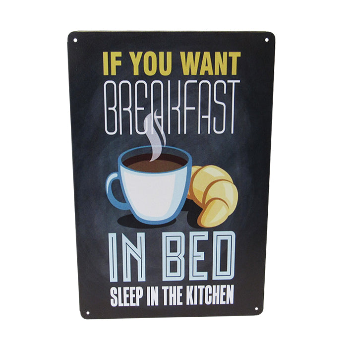 Art tin sign Breakfast in bed