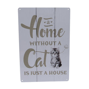 Art tin sign Home cat