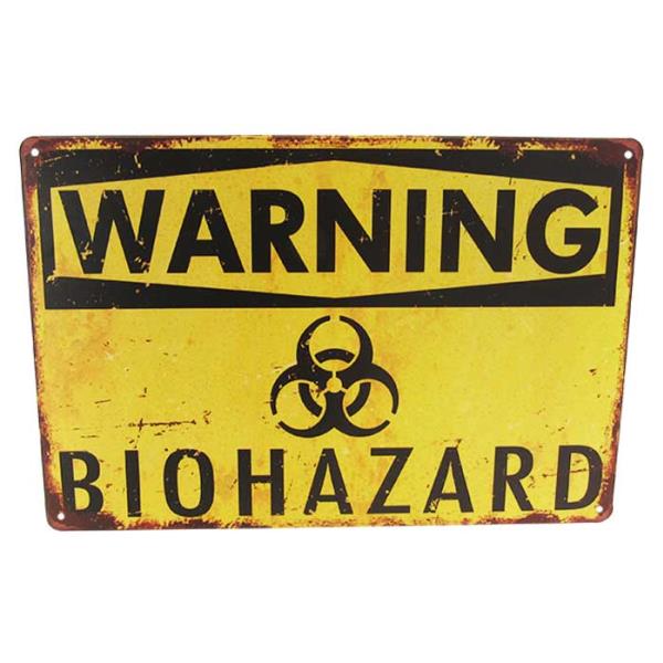 Art tin sign biohazard