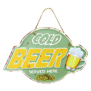 Cold beer tin sign hanger
